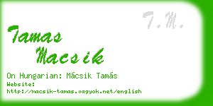 tamas macsik business card