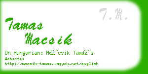 tamas macsik business card